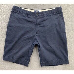 Polo Ralph Lauren Chino Shorts Mens Size 34 X 10 Blue Preppy Flat Front Red Pony